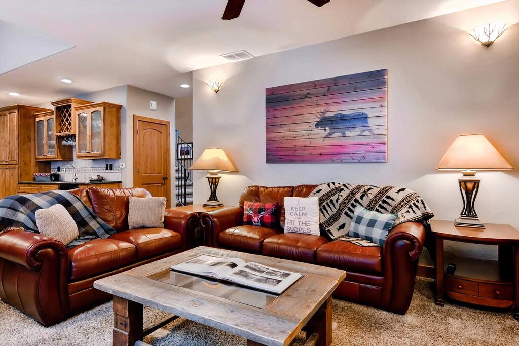 Living space that leads into the main level kitchen.