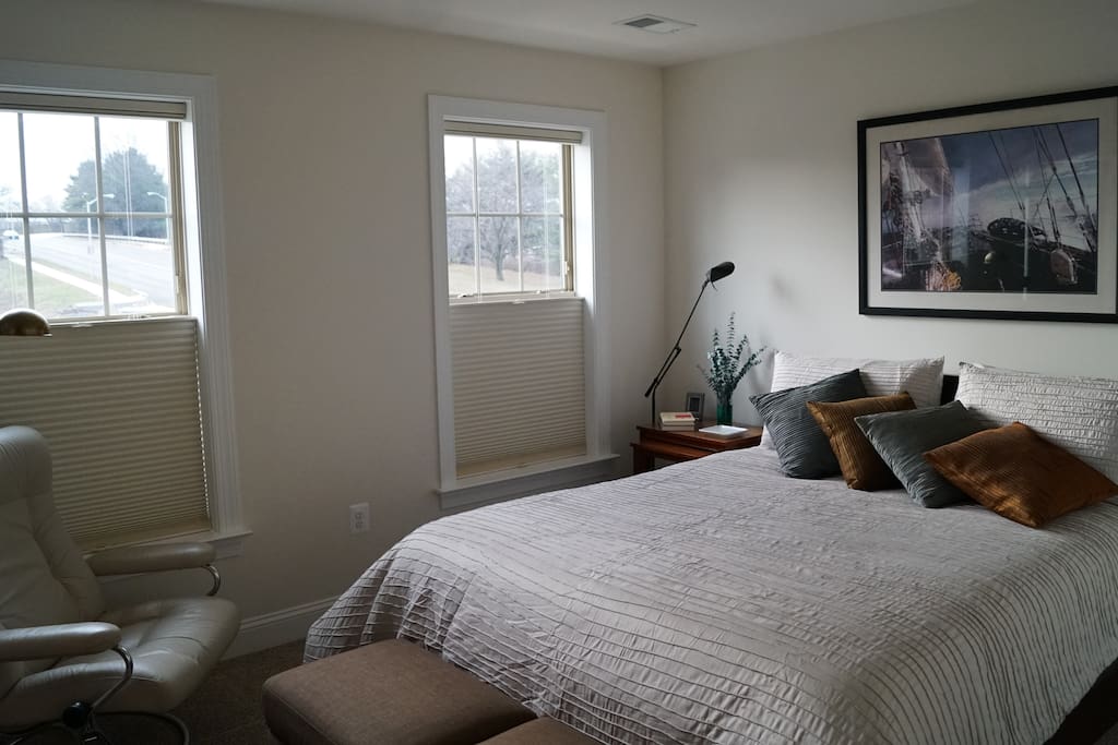 Bedroom with west-facing windows