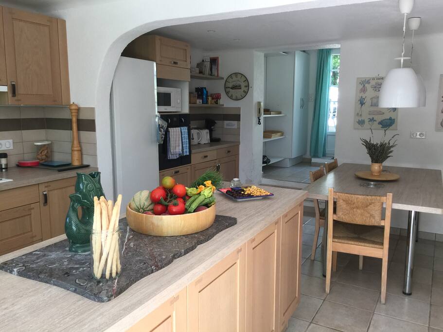 The main kitchen is large and really well equipped.