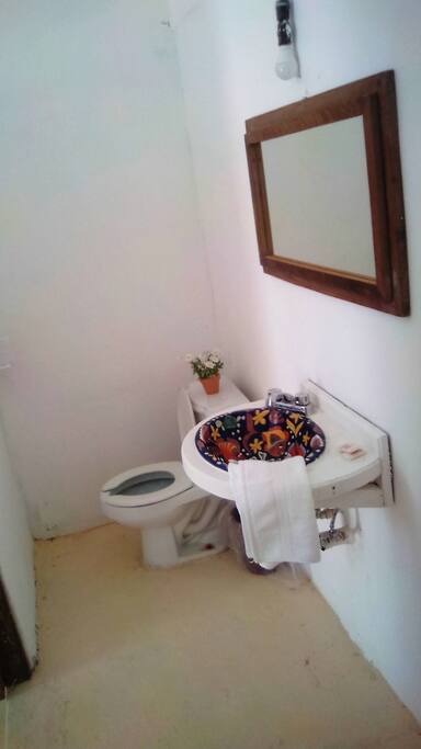 Vista del lavabo y WC de la habitación 7