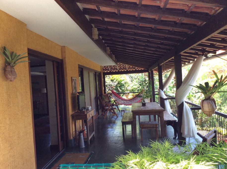 Balcony overlooking private garden
