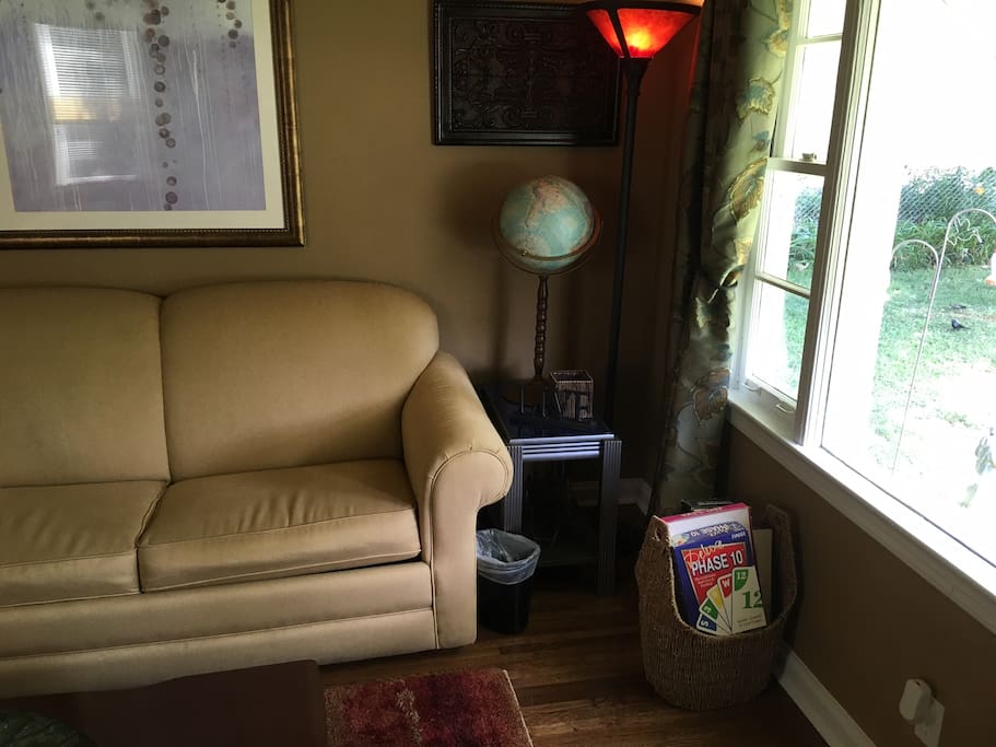 Inviting cozy spaces for reading & relaxing - enjoy the light streaming in the large picture window.
