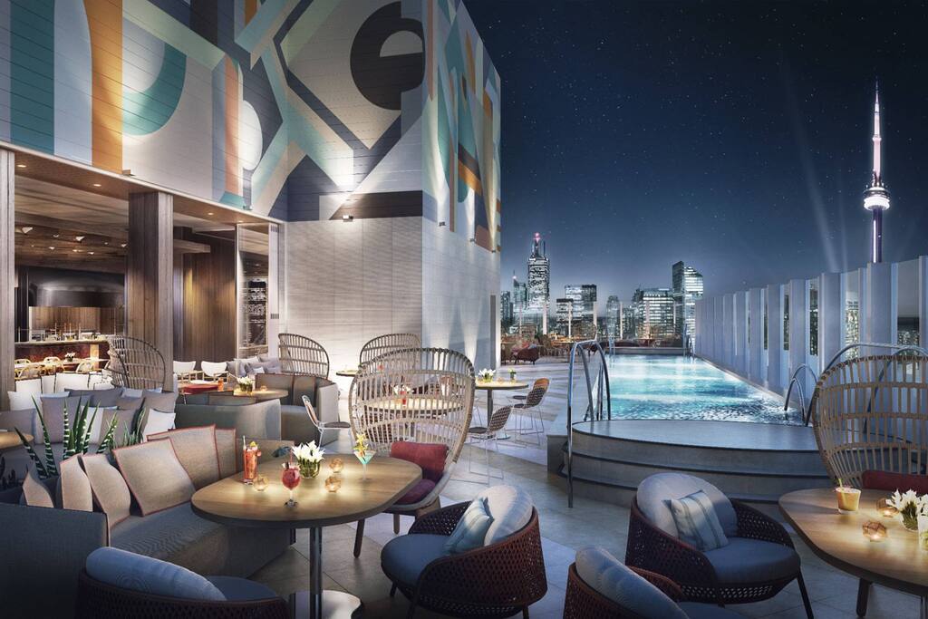 Rooftop bar and restaurant with the best view of the CN Tower in Toronto