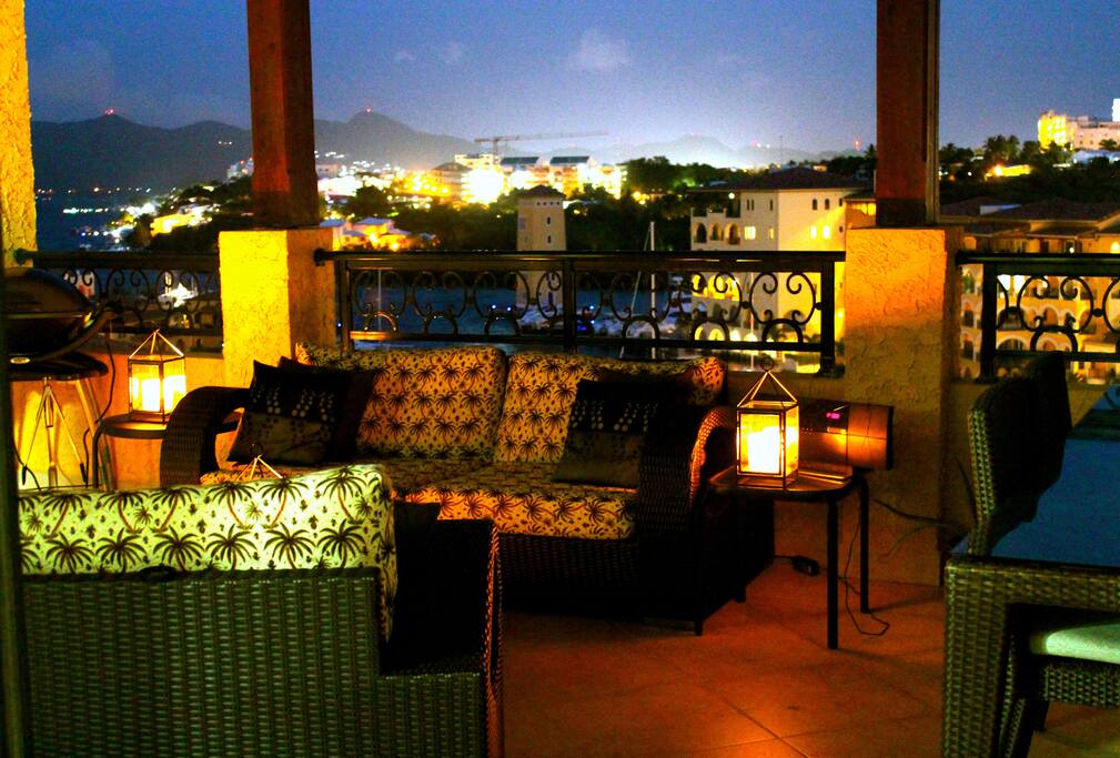 Terrace at night