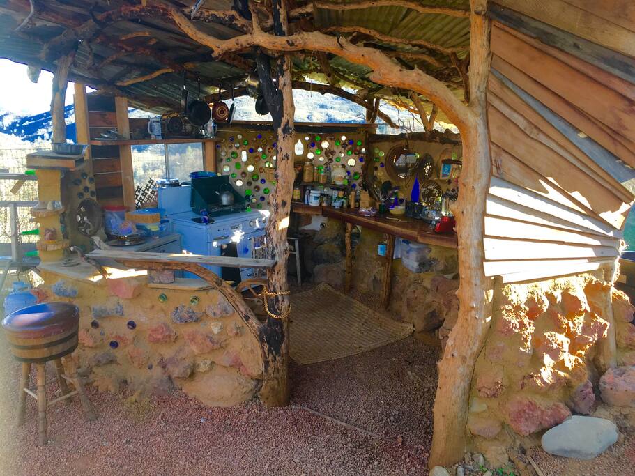 Our humble outdoor cob kitchen