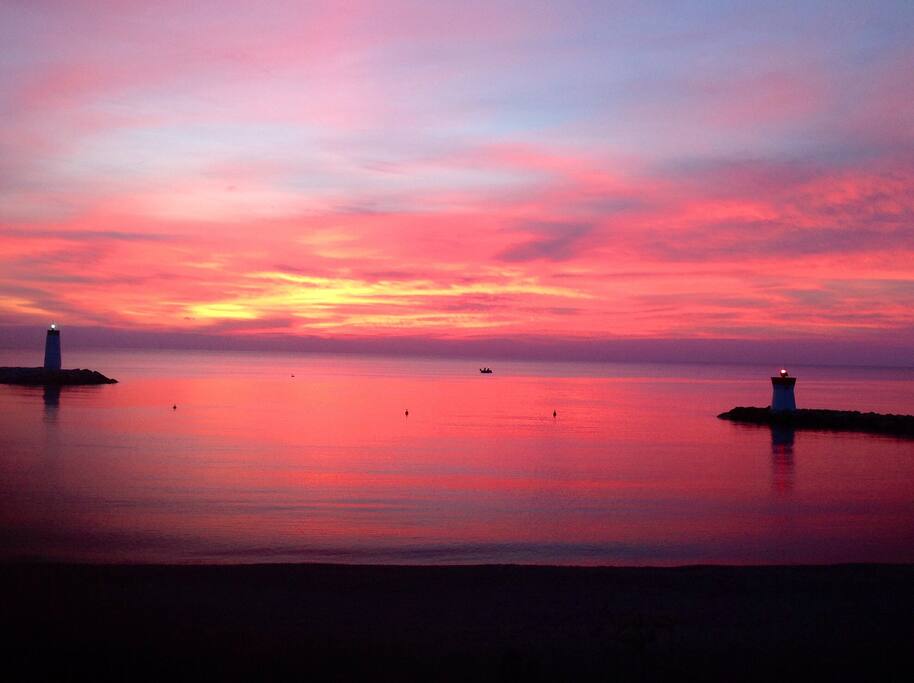 Lever de soleil vue depuis l'appartement.