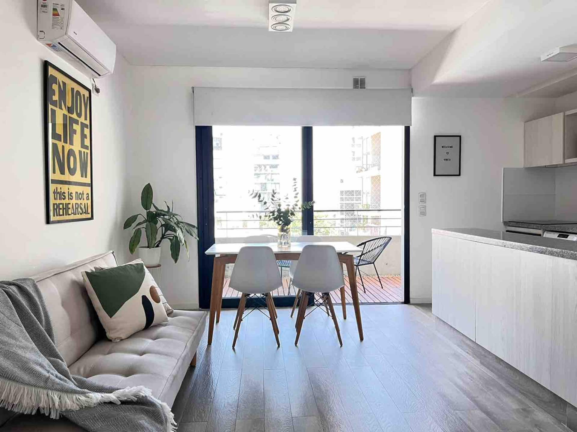 Studio mobiliado em Palermo com varanda e piscina no prédio