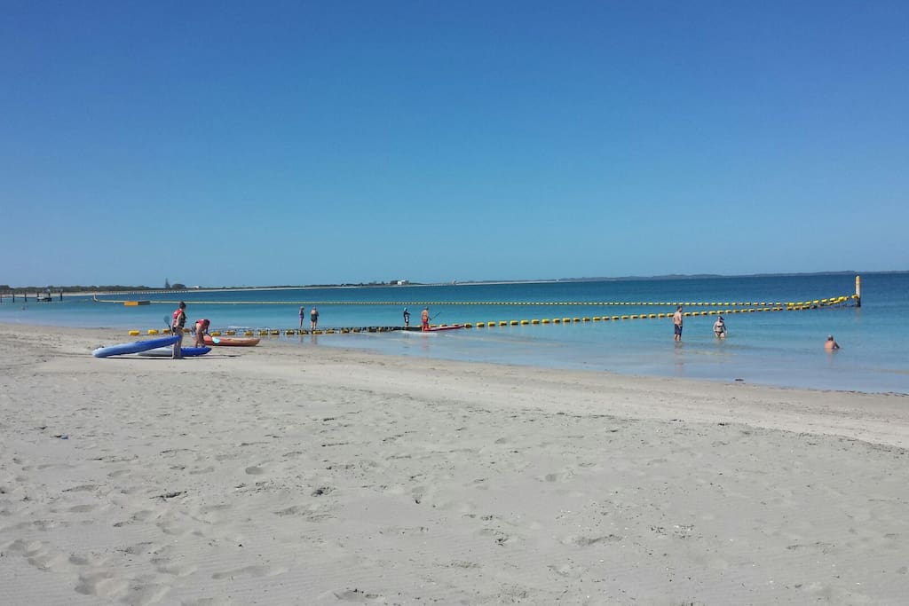 Swim safely in the large shark net. Snorkel over the shipwreck. Stroll along the jetty. Eat from a choice of 3 cafes .