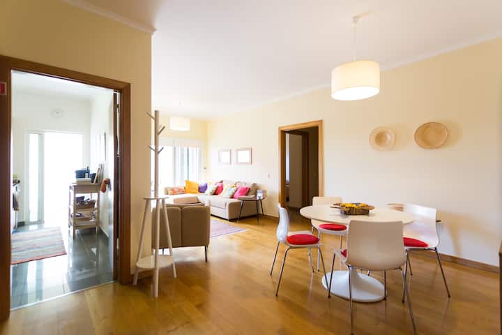 الجزء الداخلي من الشقة - المطبخ وغرفة الطعام وغرفة المعيشة 