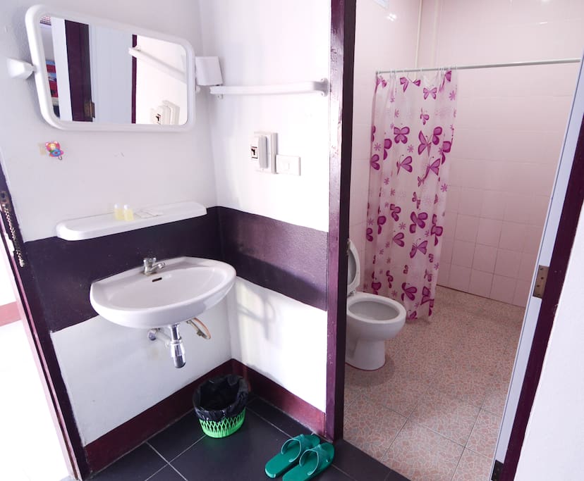 comfortable rest room with hot shower