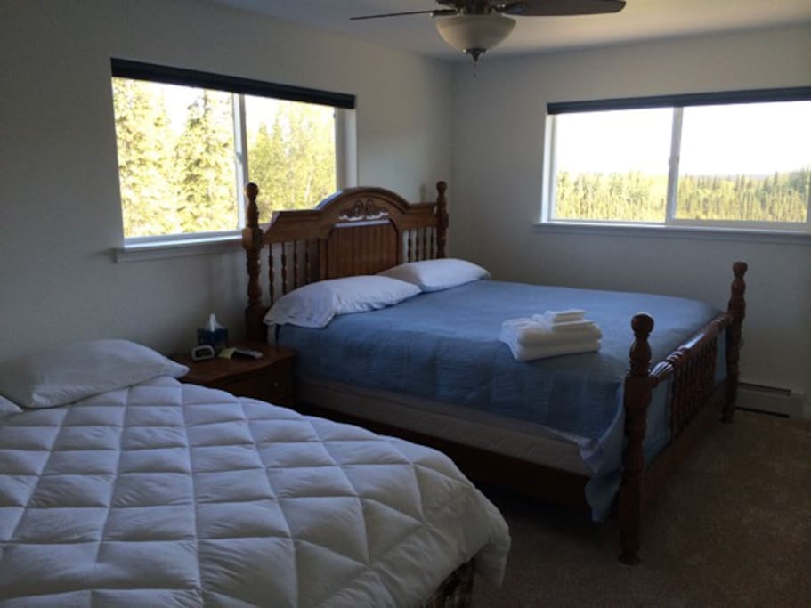 King and full beds with a walk-in closet