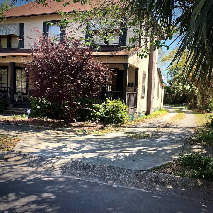 This is the front of the house from the street. If you follow the directions here this will be what you see first.