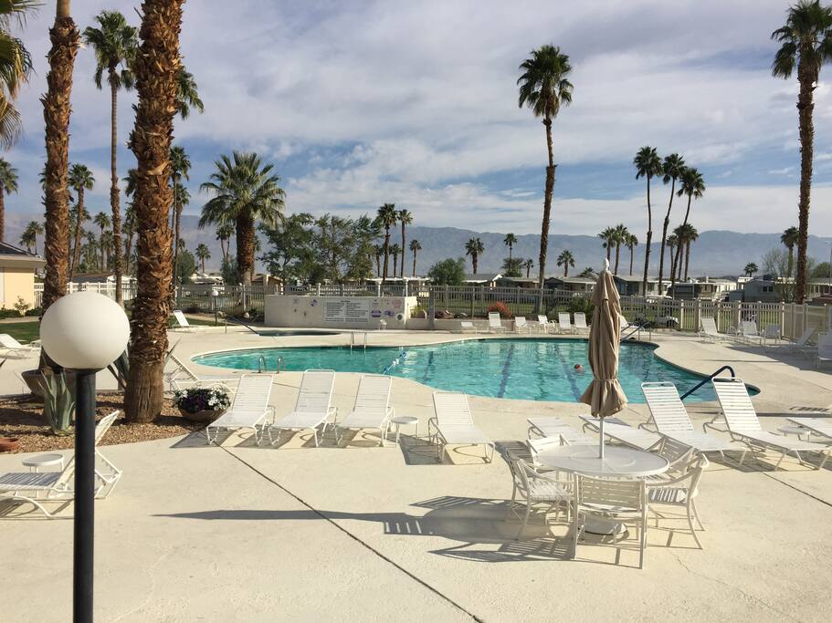 Beautiful pool area with hot tub. This pool is adults only but there is another pool where children are allowed.