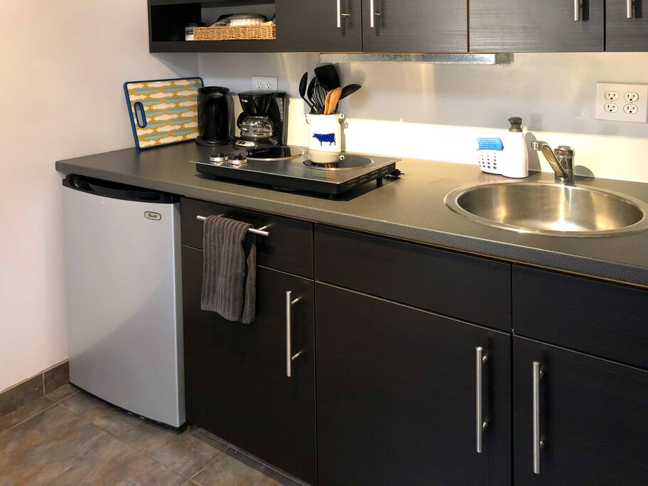 Kitchenette with 2 burner stove top