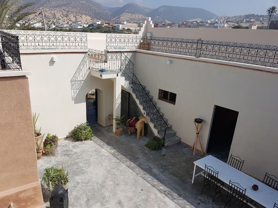 View onto the central courtyard from the terrace