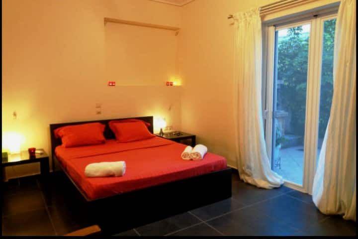 Master bedroom with a beautiful balcony. 