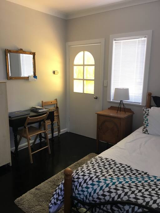 Entry door plus table and chairs. Underfloor heating is off peak comes on at night, stays warm all day.
