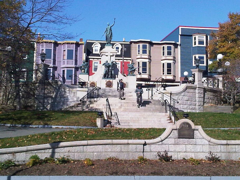 3rd floor of the red building behind the National War Memorial