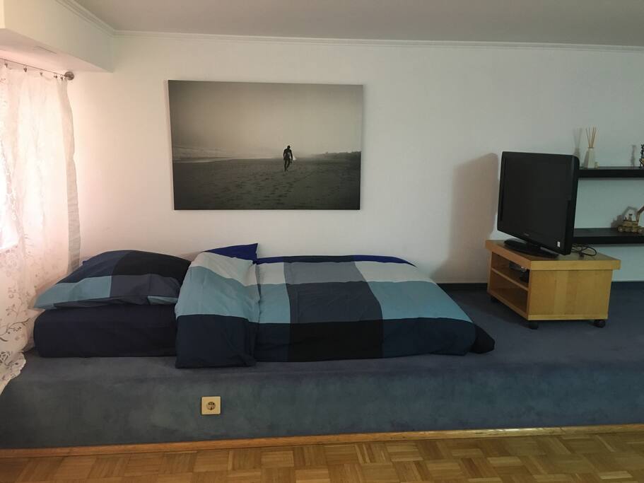 The small bed for one person.