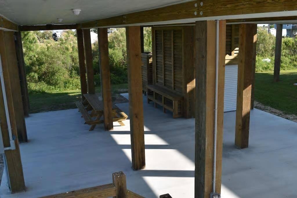 Outdoor area below house provides the perfect place for a picnic or just relaxing!