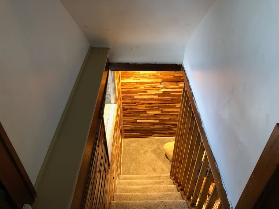 Stairs down to rental from private entrance
