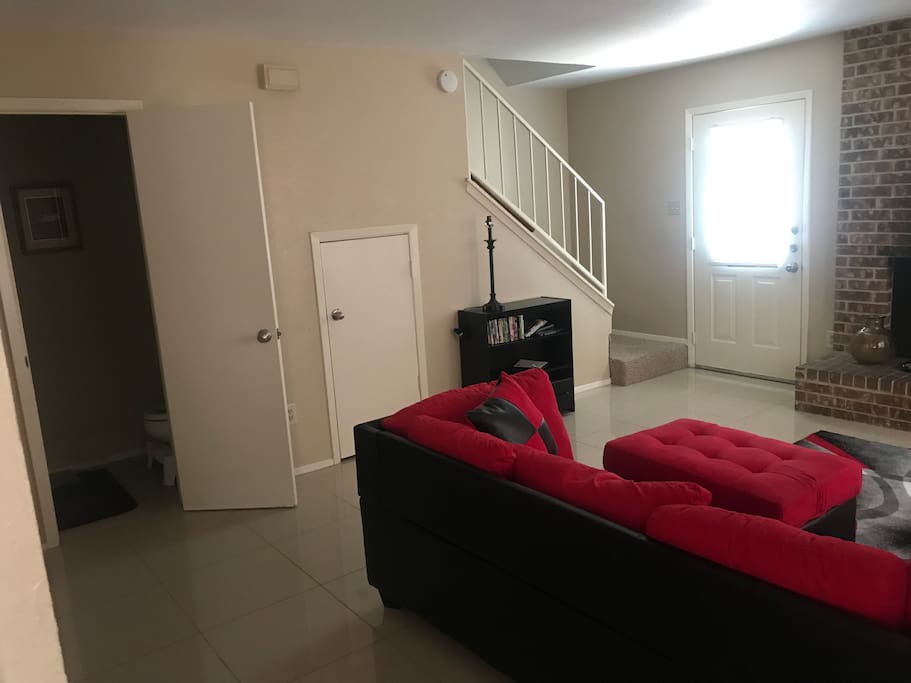 Shared Living Room and Bathroom