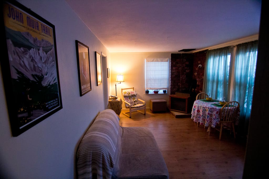 A view of the living room in the morning light.