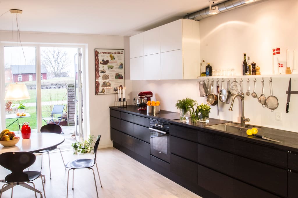 Well equipped architect designed kitchen - direct acces to two teracce