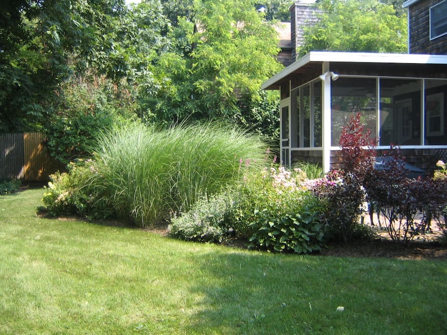 Screened porch from the yard