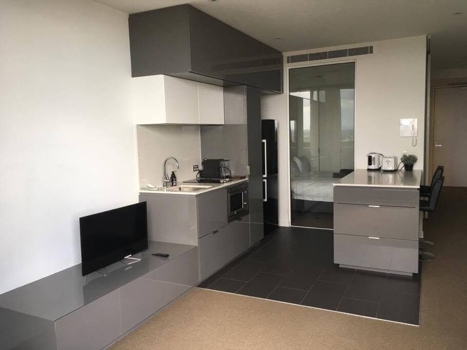Fully stocked kitchen for you to use in the apartment