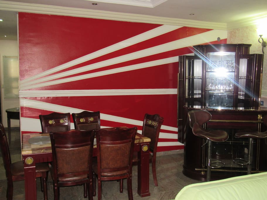 The Dinning area with the bar area.