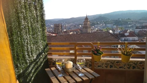 Casa FR. Terraza con vistas a la Catedral