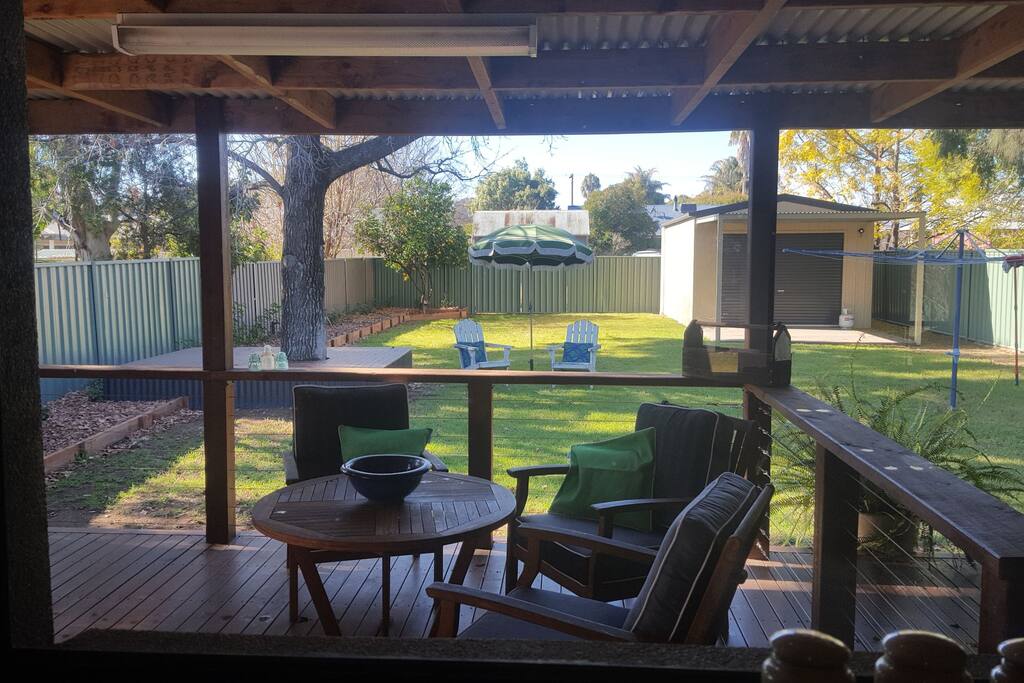 View from your kitchen window into the secluded back yard.