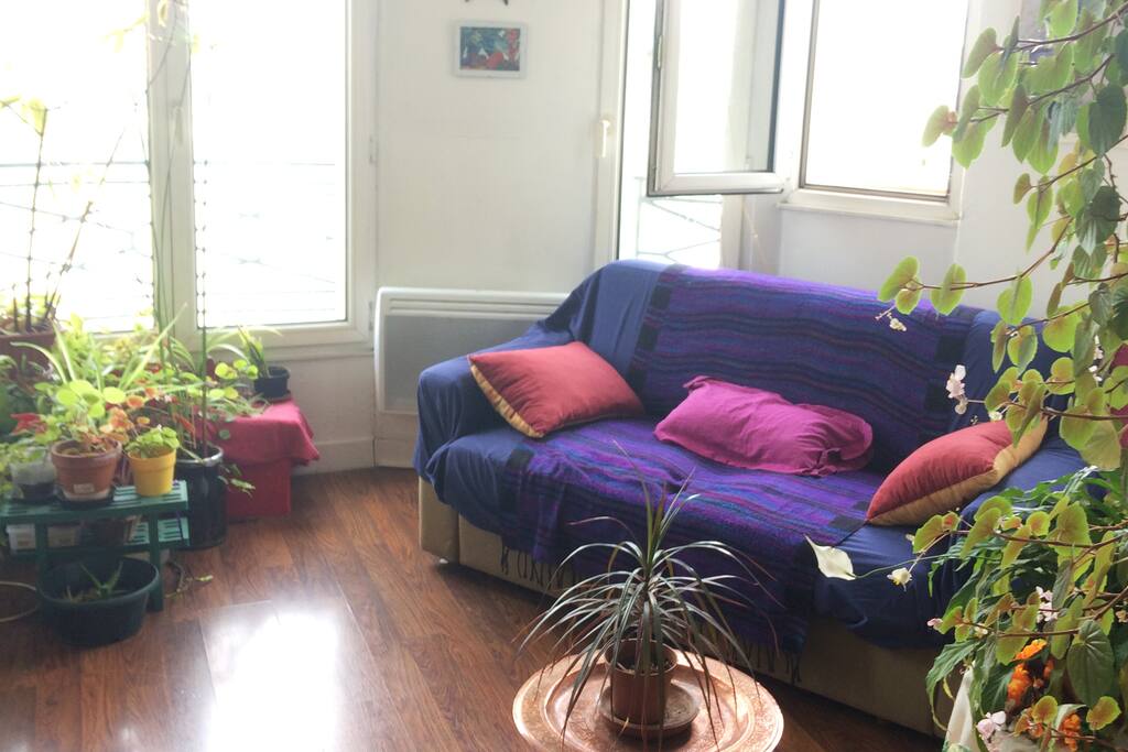 Salon avec vue sur la Seine
