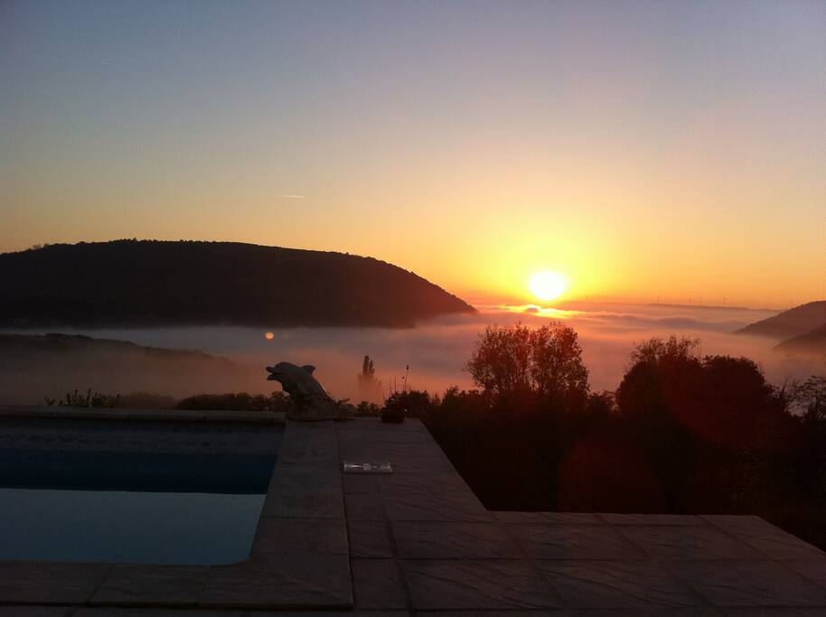 La vue au couché du soleil