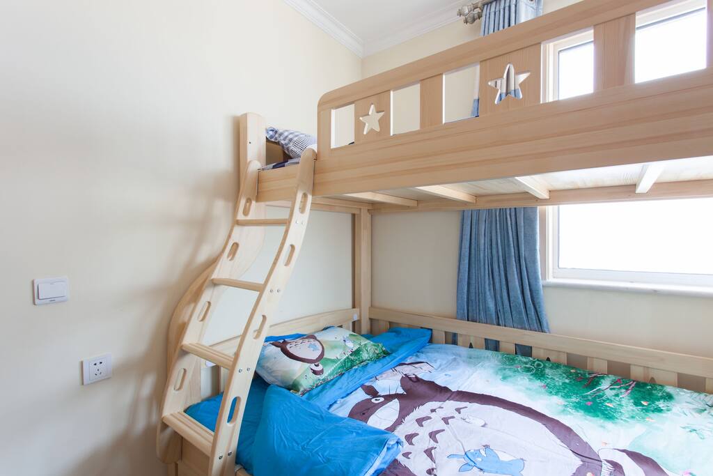 Two bed which are 1.3m and 1m wide,both are 2m long.