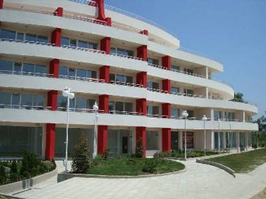 front of complex