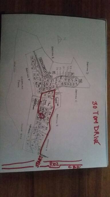 Map to 30 Tom s drive from resort entrance