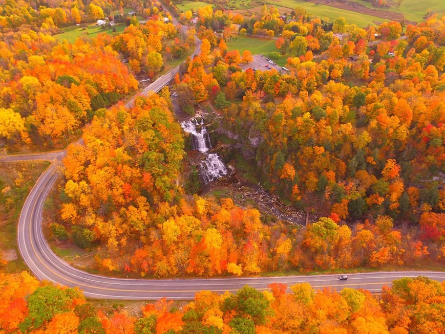 Chittenango Falls during peak foliage 10/19/2016! (You can see my property at the top of this photo.)