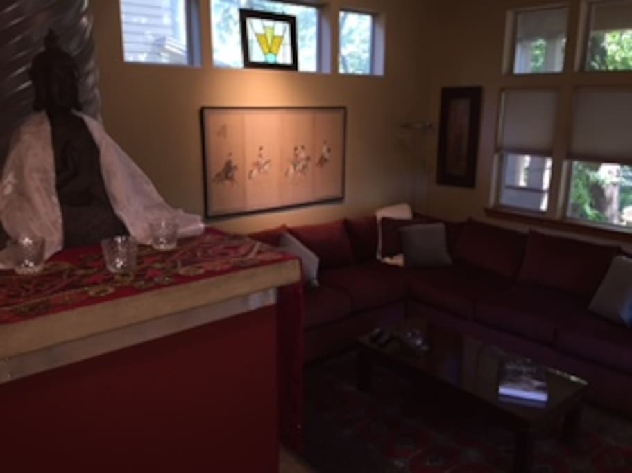 View from front door into sunken living room