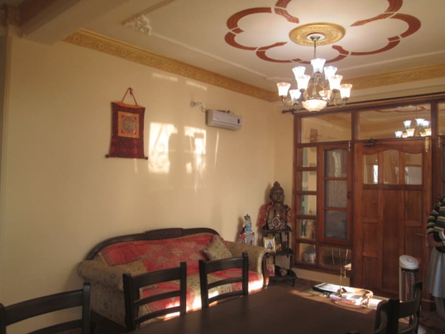 Communal Lounge with heater, plasma TV, Dining space for 8.