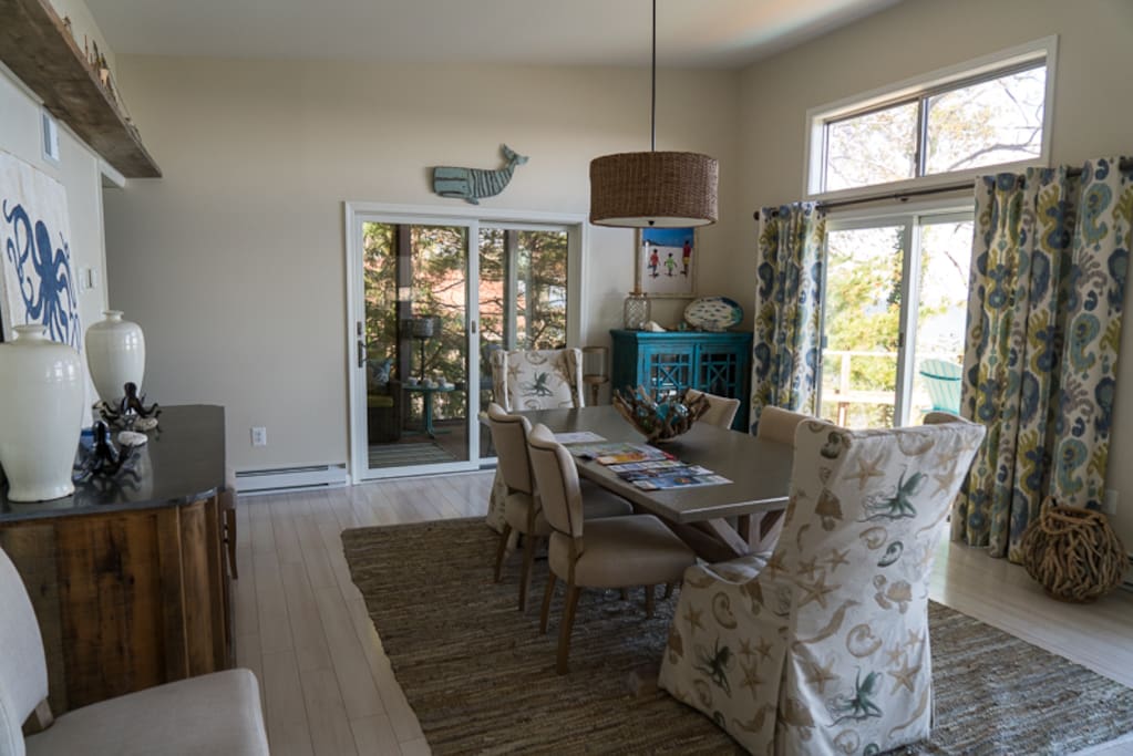 This is dining area on the main/upper floor of the house.