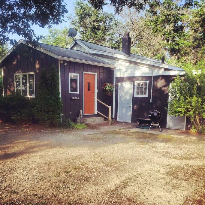 The orange door lets you know you've arrived.