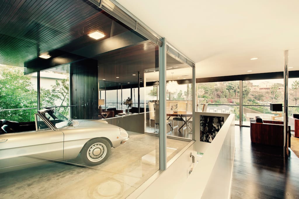Neutra's famous glass garage.