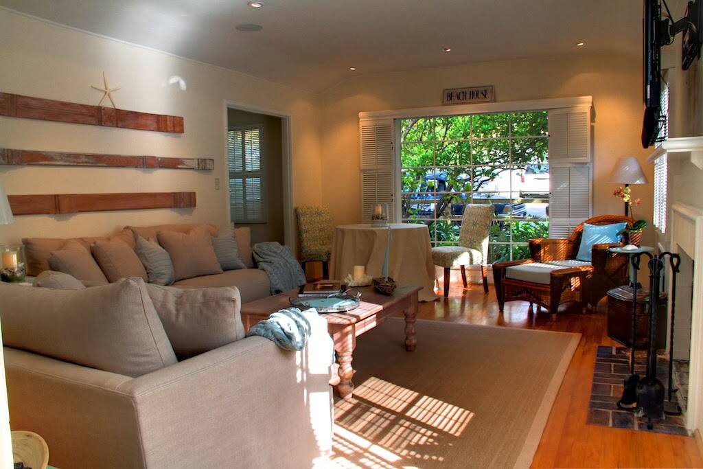 Living room is spacious and comfortable.