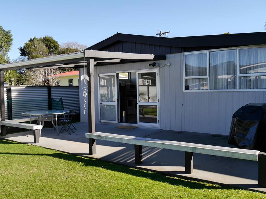 Outside seating and BBQ