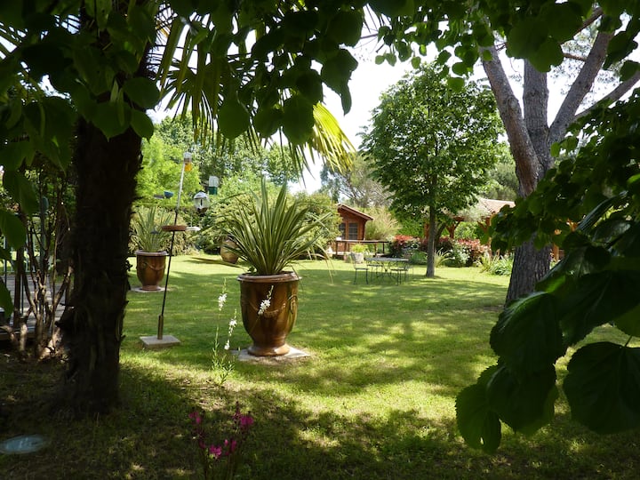 The small cottage at the bottom of the garden
