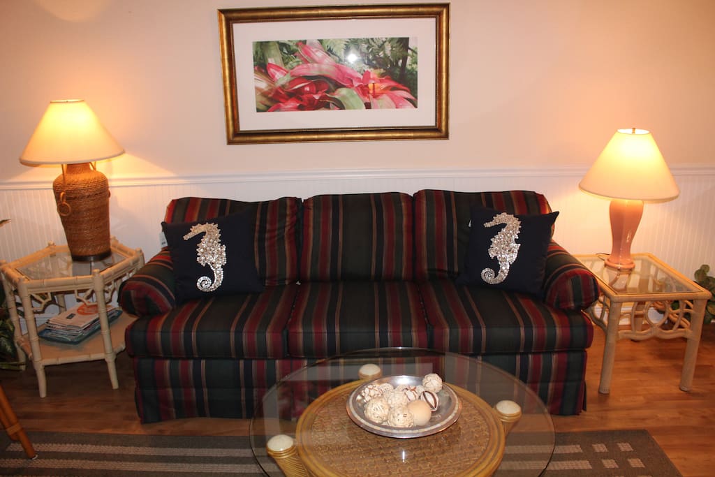 Living room with queen sleeper sofa