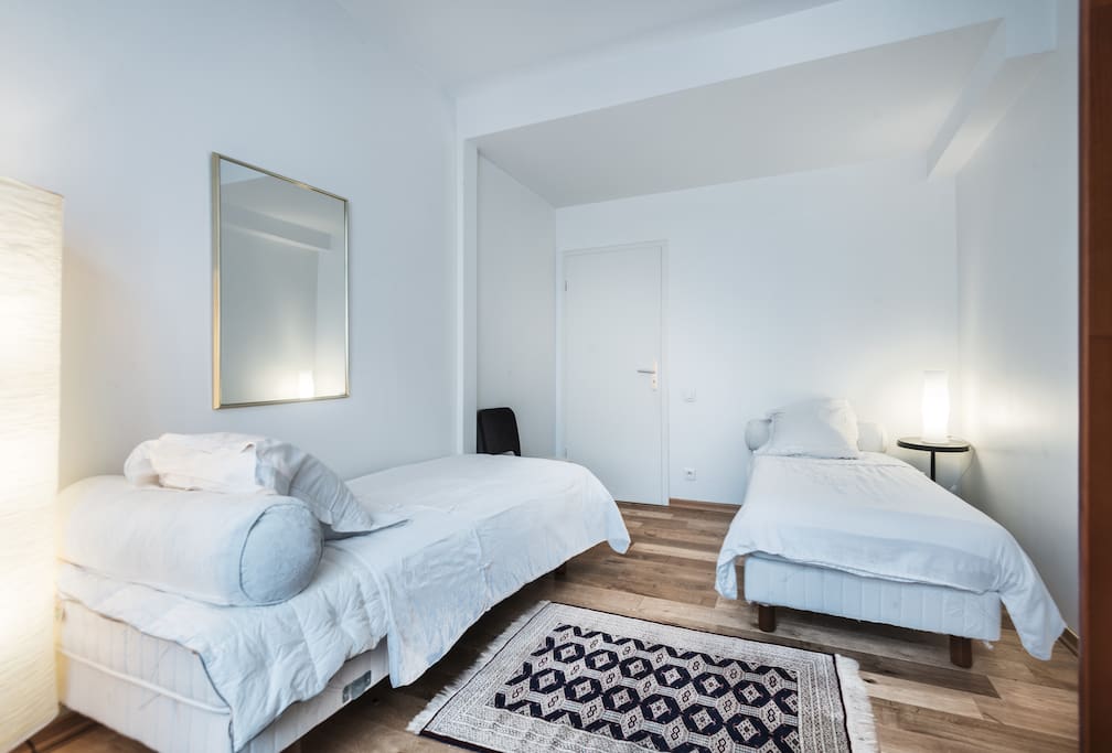 On request, the room can be set up with twin single beds.