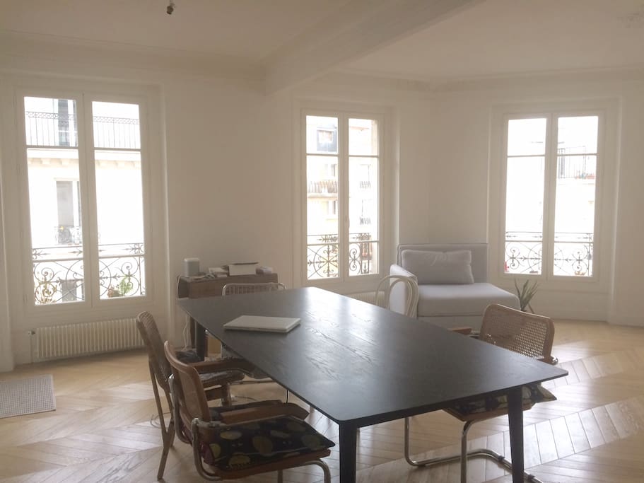 A dining table 2 meter long. You can use it as well as a working-desk.